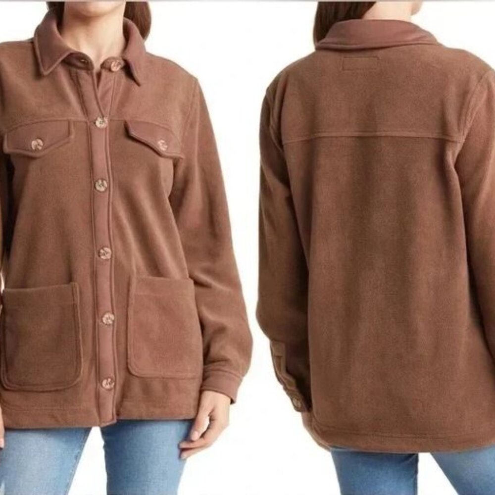 BlankNyc Brown/Taupe Fleece Shacket